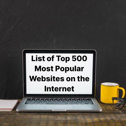 List of Top 500 Most Popular Websites on the Internet
